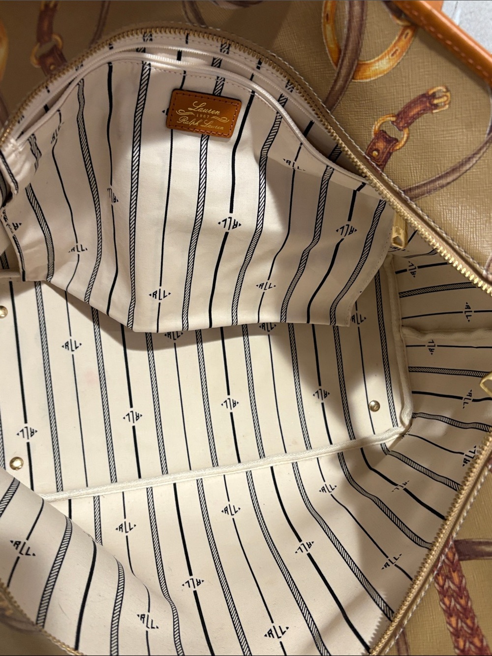 VTG- Lauren Ralph Lauren Caldwell Belting Tote Bag - Picture 11 of 16